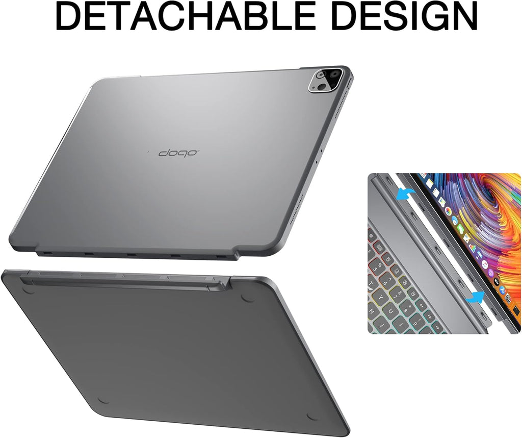 Keyboard Case for iPad Pro 12.9 inch with Trackpad, Detachable Bluetooth Keyboard Case V16488