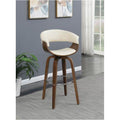 White/Walnut Upholstered Bar Stool Q3276