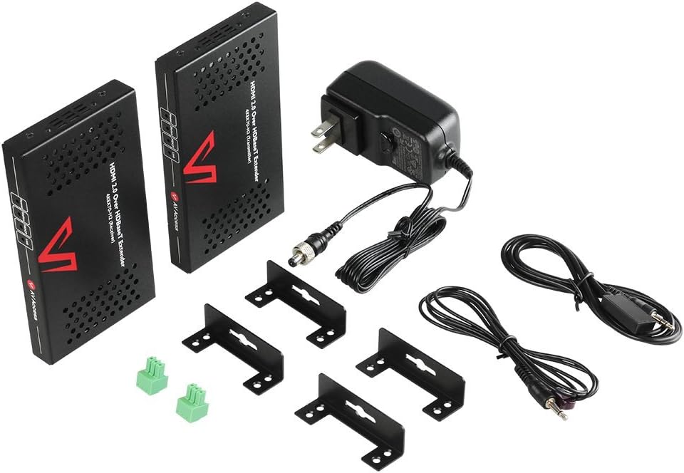 HDMI 2.0 HDBaseT HDMI Extender Over Single Cat5e/6a/Cat7 Ethernet 4K@60Hz 130ft, 1080P@120Hz 230ft, PoE IR RS232 HDCP2.2, HDR, CEC, EDID D4488