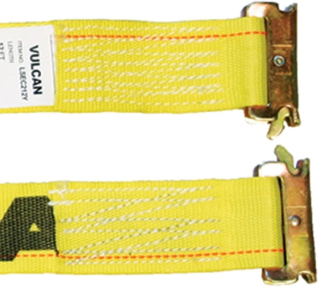 Ratchet Strap for E Track, 12 Foot, 6 Pack, Yellow, 1,333 Pound Safe Working Load N13263