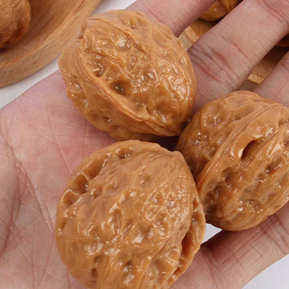 6 Pcs Miniature Doll House Artificial Walnuts Decorations T566
