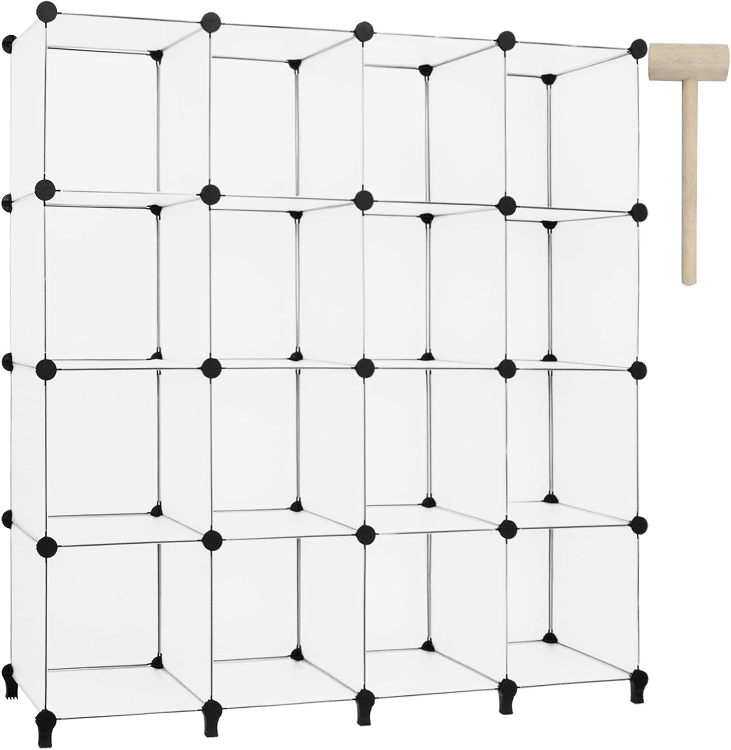 16-Cube Plastic Modular Storage Organizer (Black) H884565
