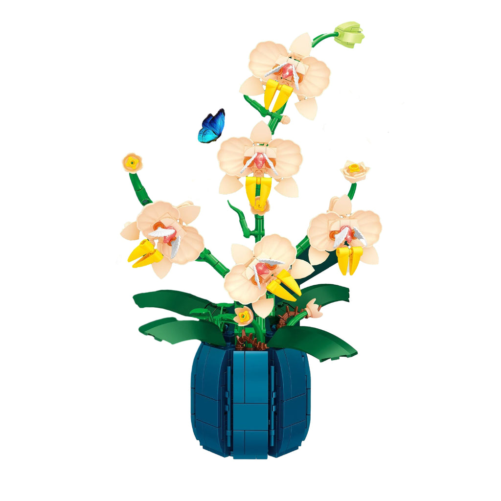 Orchid Flower Bouquet Building Blocks Kit 606 Pcs C96385