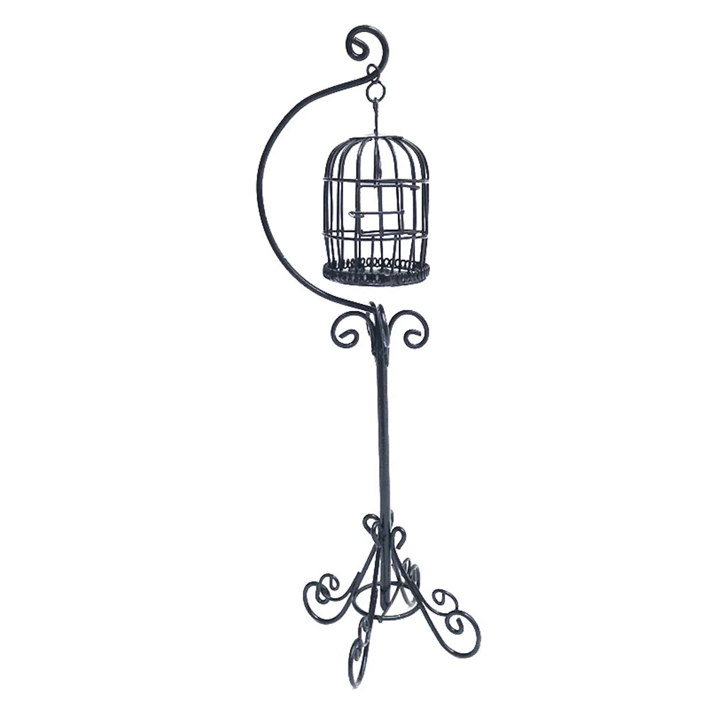 1:12 Metal Bird Cage Dollhouse Decoration Y33084