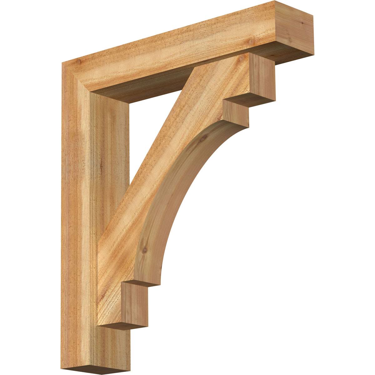 6x22W x 28x22D x 32x22H Western Red Cedar Bracket with Offset Brace H4887