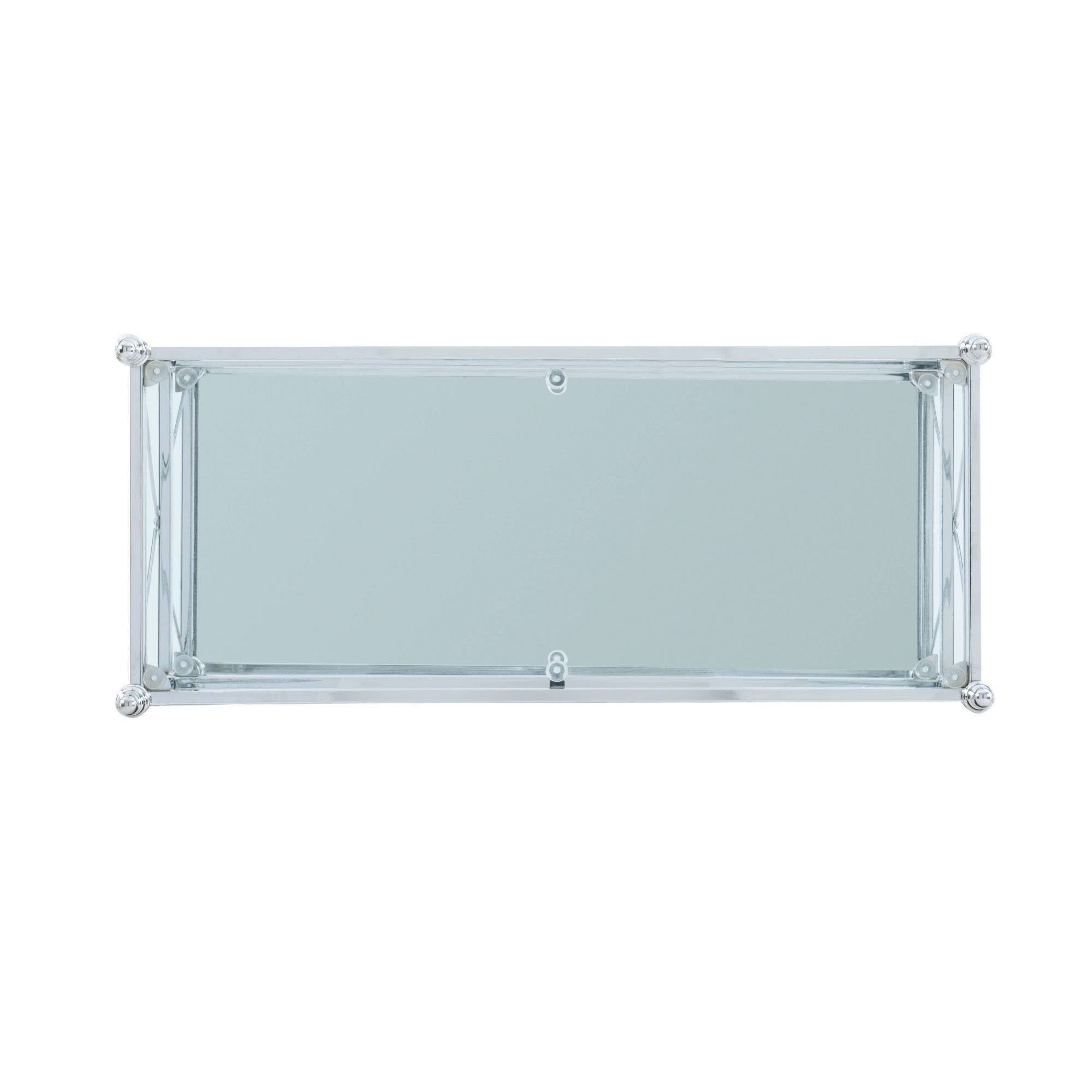 Chrome and Glass Floor Console H530