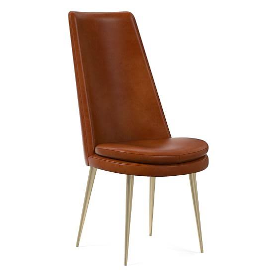 Saddle Leather High Back Dining Chair L75315