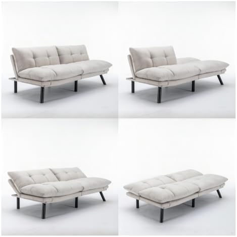 Velvet Convertible Sleeper Sofa Couch with Metal Legs M335