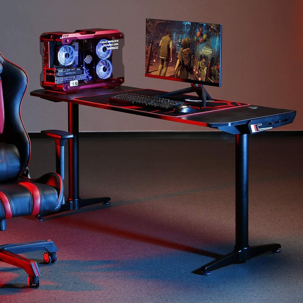 Carbon Fiber Texture Surface Computer Gaming Desk V50971
