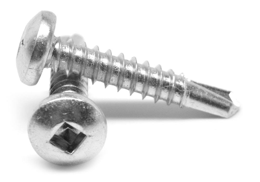 #10-16 x 3 Self Drilling Screw Square Drive Pan Head Stainless Steel 18-8 A3079