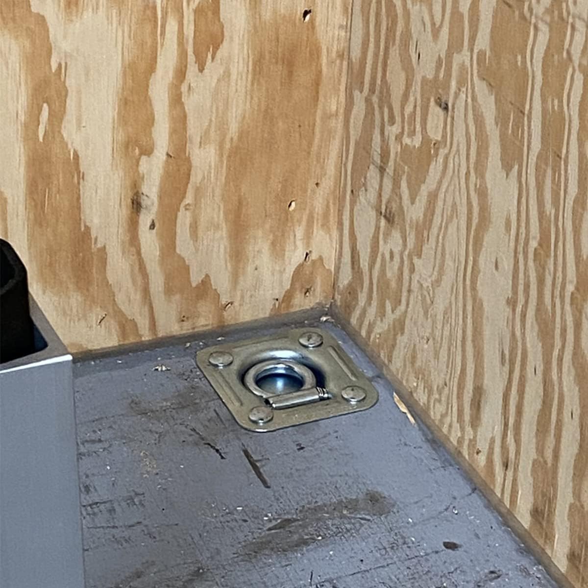 Four Recessed Tie-Down D-Rings with Mounting Lock Plate and Bolting Hardware P8368