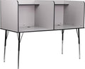 Study Carrel with Adjustable Legs and Top Shelf in Nebula Grey P52164