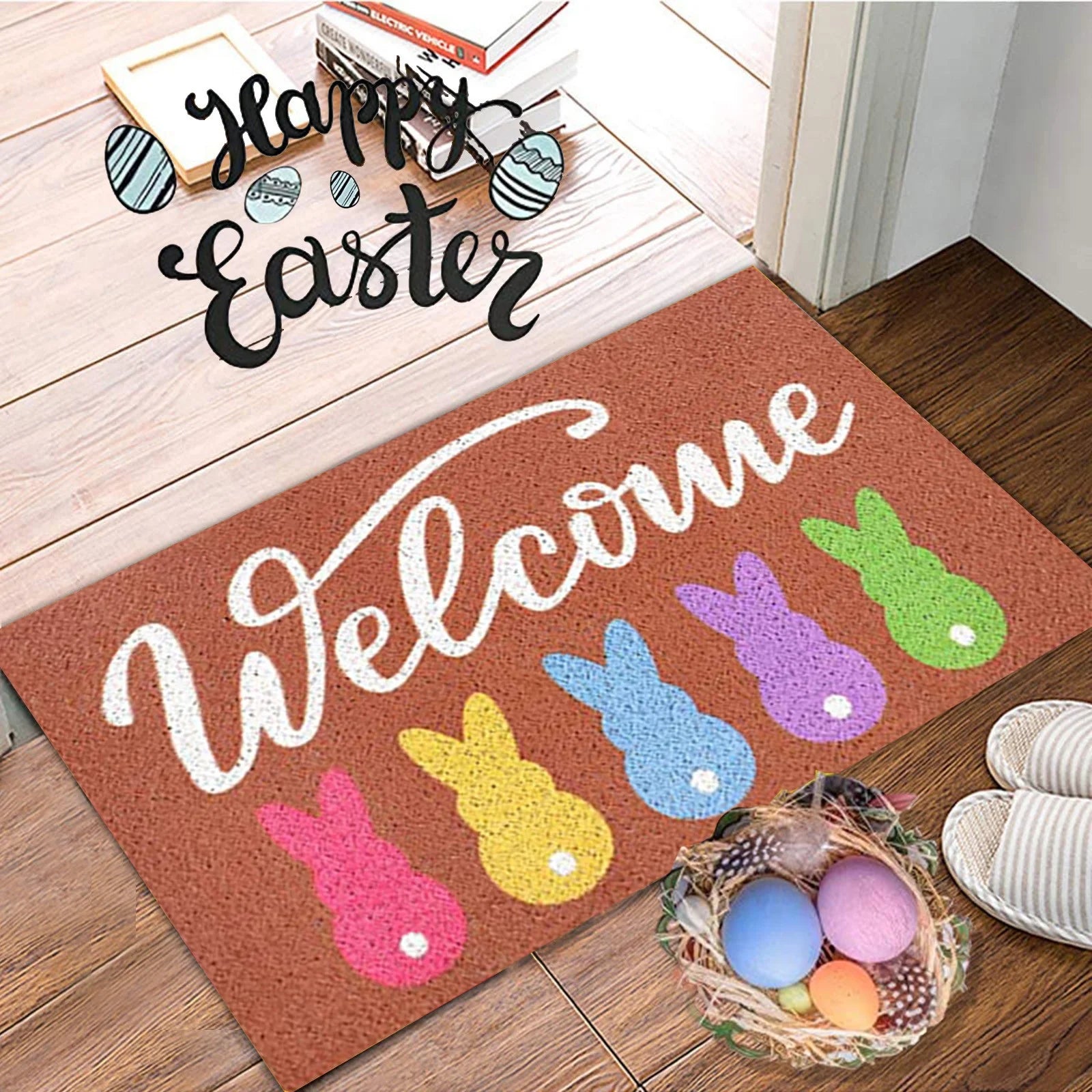 Easter Day Decoration Doormat Anti-skid Bottom Carpet A90803