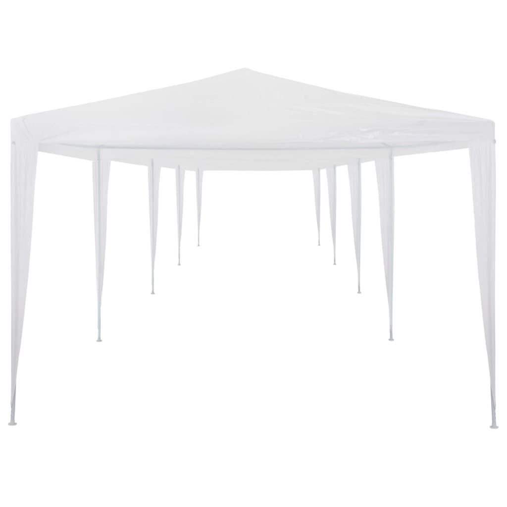 White PE Roof Party Tent Gazebo Canopy Shelter 9.8ft x 39.4ft x 8.4ft Q537549