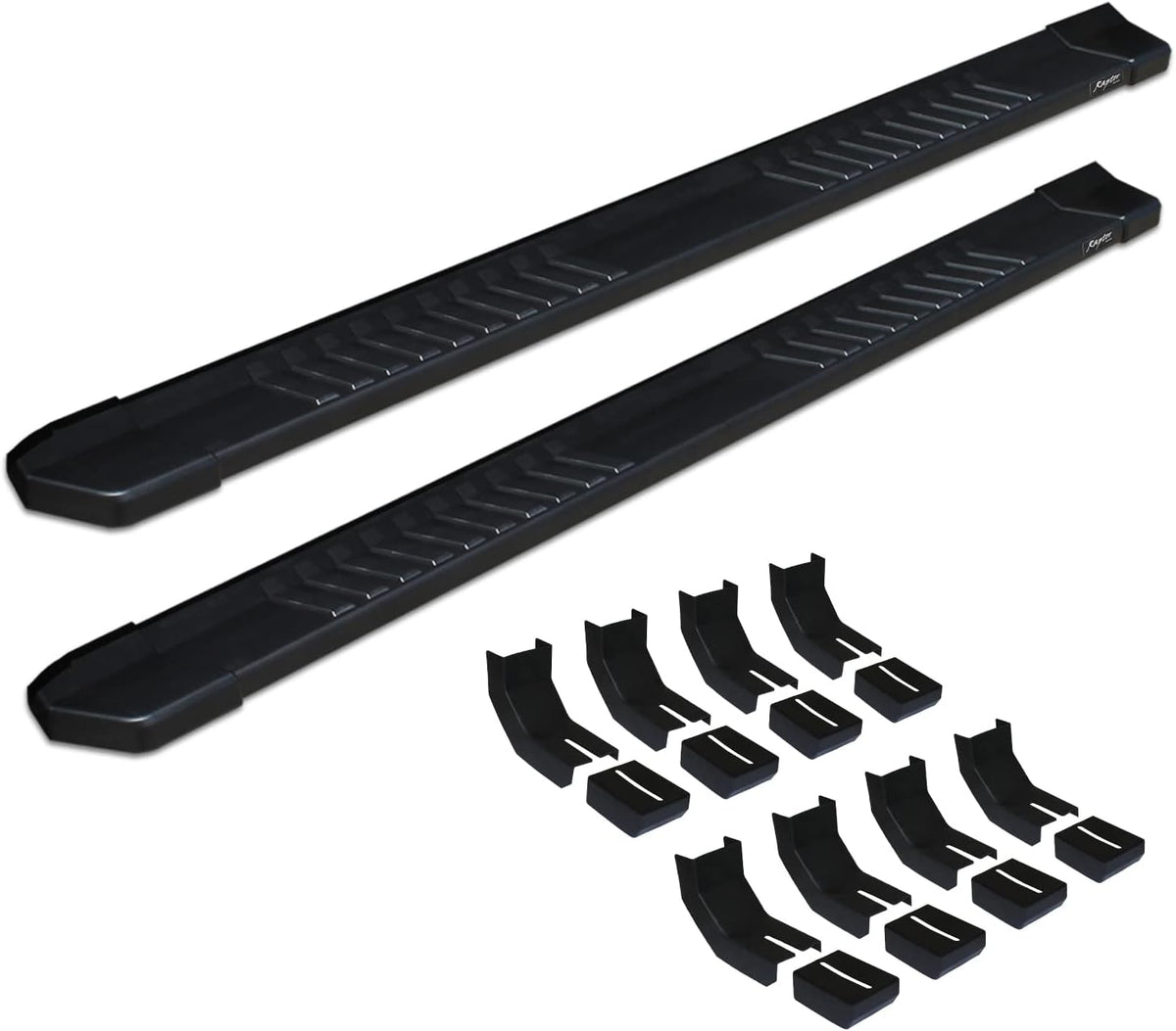 6 inch Black Textured Running Boards with Bracket Covers J998
