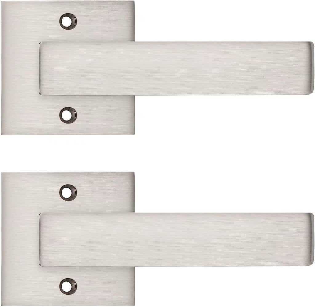 Pack of 10 Square Non-Turning Door Lever with Satin Nickel Finish P96119