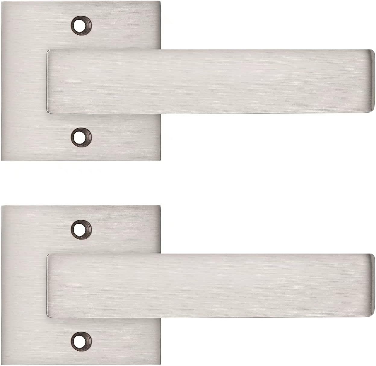 Pack of 10 Square Non-Turning Door Lever with Satin Nickel Finish P96119