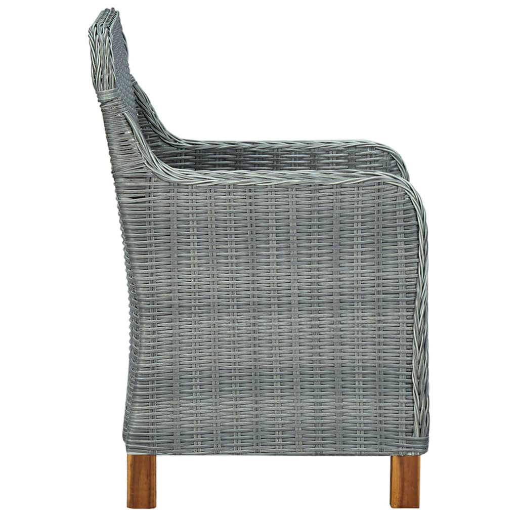Gray Poly Rattan Patio Chairs with Cushions 2 pcs B167