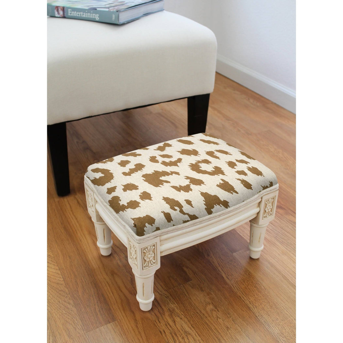Caramel Cheetah Footstool Z770