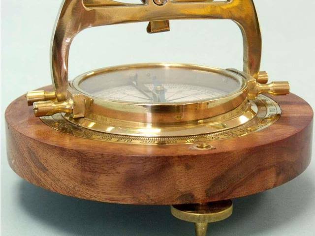 Solid Brass Alidade Compass 14 in. Telescopes Decorative Accent Y7628