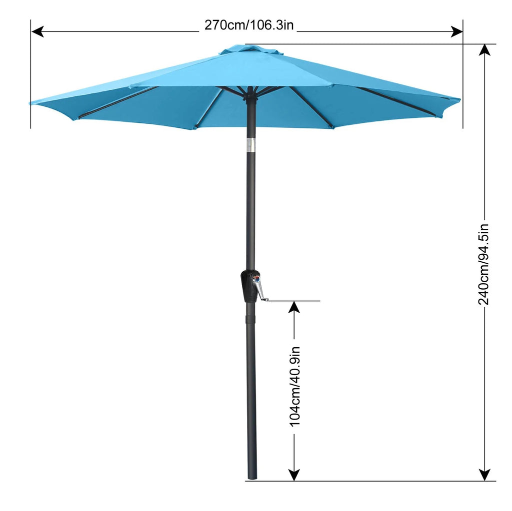 Turquoise 9FT Patio Umbrella with Push Button Tilt Z957898