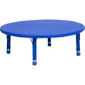 45'' Round Height Adjustable Blue Plastic Activity Table F155675