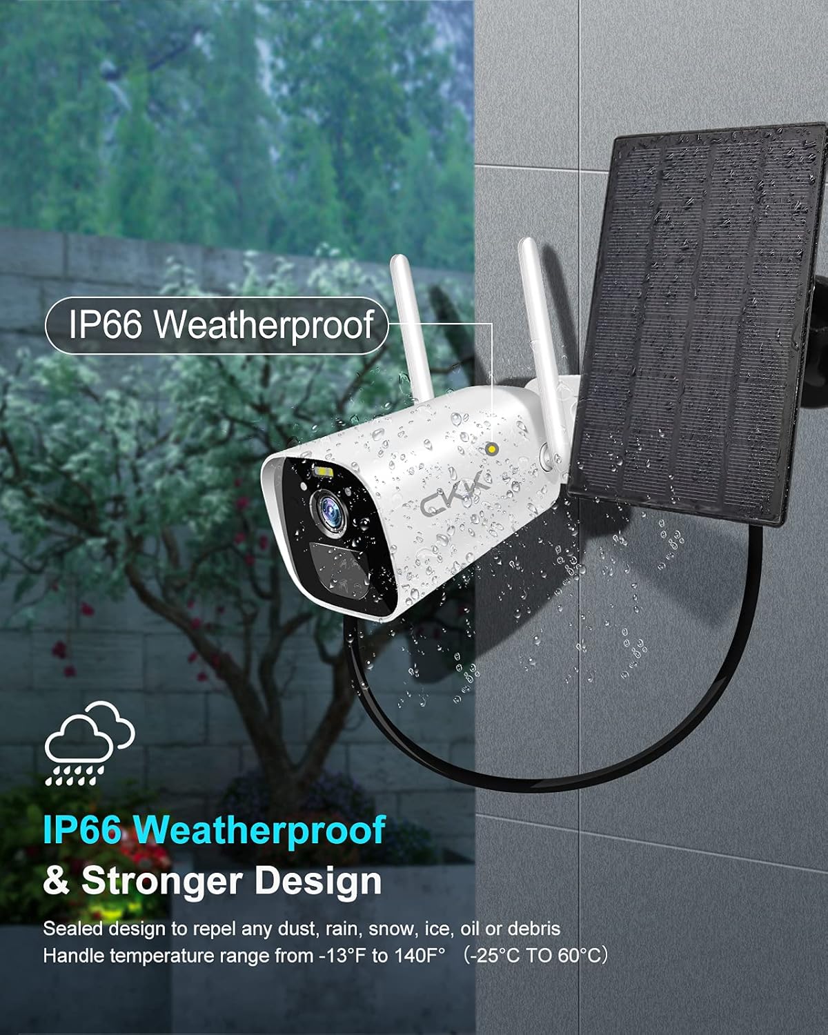 3MP Solar Powered Outdoor Security Camera with Rechargeable Battery I332200
