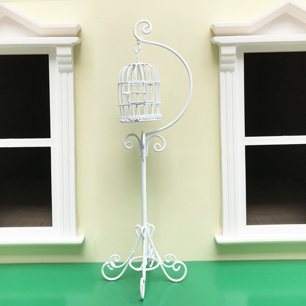 1:12 Metal Bird Cage Dollhouse Decoration Y33084