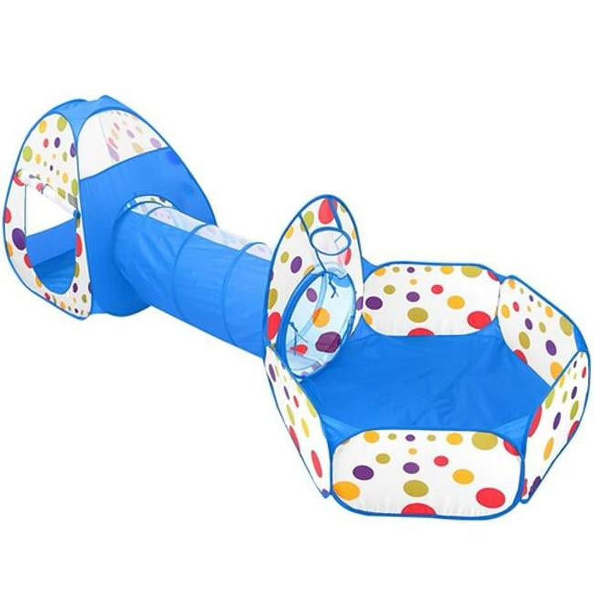 Blue 3-in-1 Kids Play Crawl Tunnel Tent with Storage Bag J616349