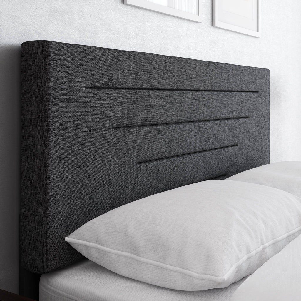 Charcoal Full Linen Bed Frame S3108
