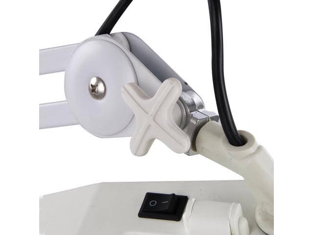 5X Magnification Rolling Floor Stand Magnifying Magnifier LED Lamp Square Salon Equipment T45805
