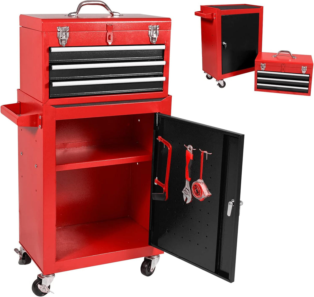 Large Capacity Rolling Lockable Tool Chest with 3 Drawers Z547