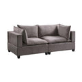 Gray Wood Frame Loveseat with Padded Seats A200413