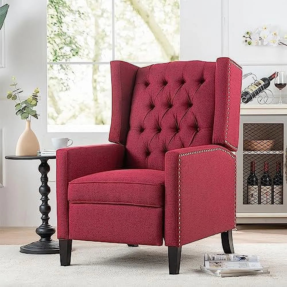 Grey Upholstered Wingback Recliner Chair G949