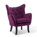 Purple Velvet Tufted Wingback Armchair S96672