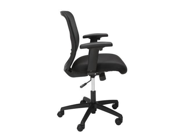 Black Mid-Back Task Chair with Height-Adjustable Arms V375820