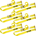 Ratchet Strap for E Track, 12 Foot, 6 Pack, Yellow, 1,333 Pound Safe Working Load N13263