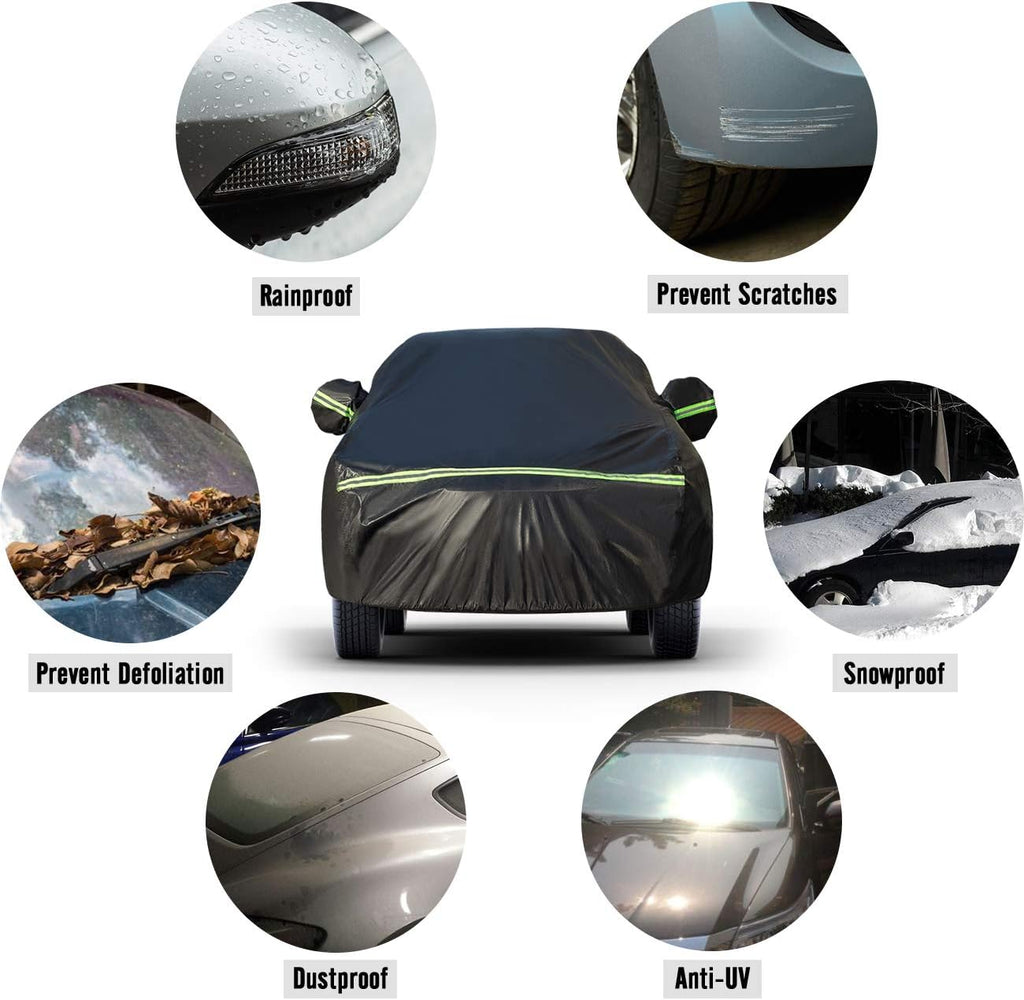 SUV Car Cover 5 Layer Waterproof Windproof Scratch Resistant Pack of 2 P16535