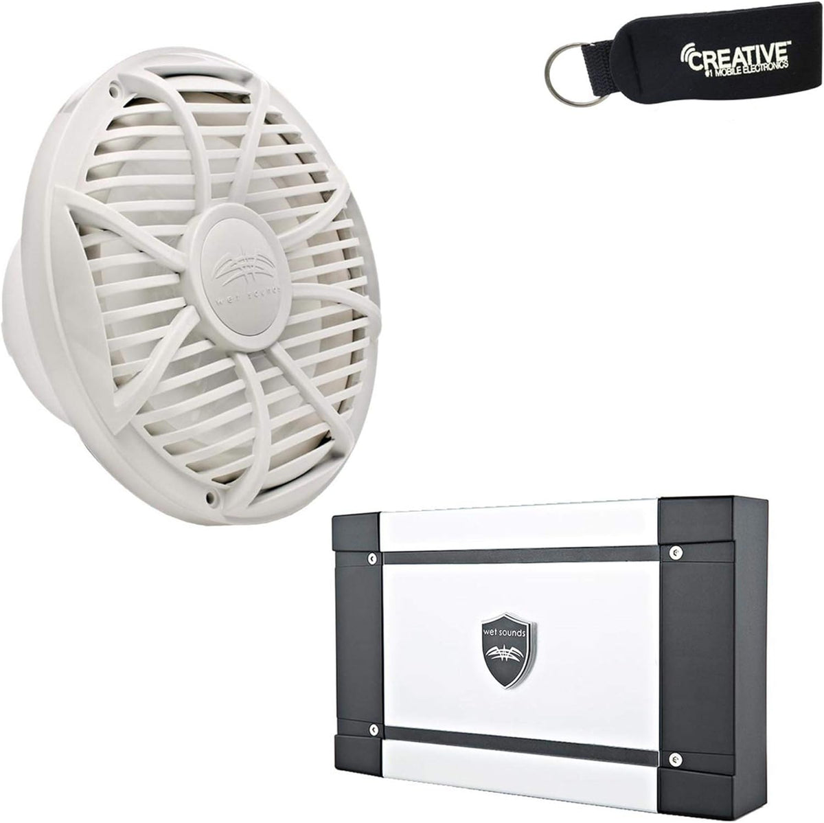 10" White Free Air Marine Subwoofer & 2-Channel Amplifier D88456