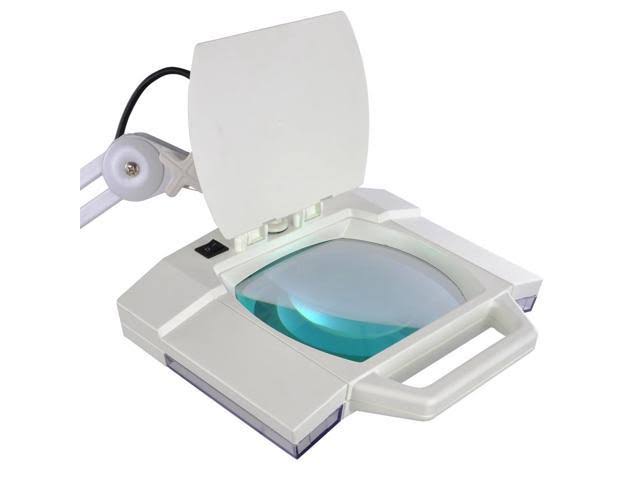 5X Magnification Rolling Floor Stand Magnifying Magnifier LED Lamp Square Salon Equipment T45805