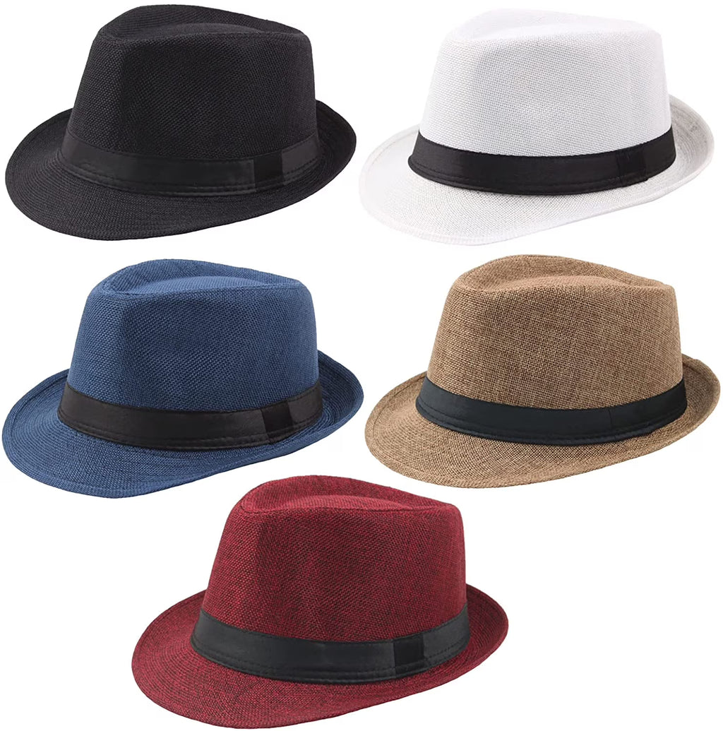 5 Pack Multicolor Short Brim Sun Hat Panama Cap O629