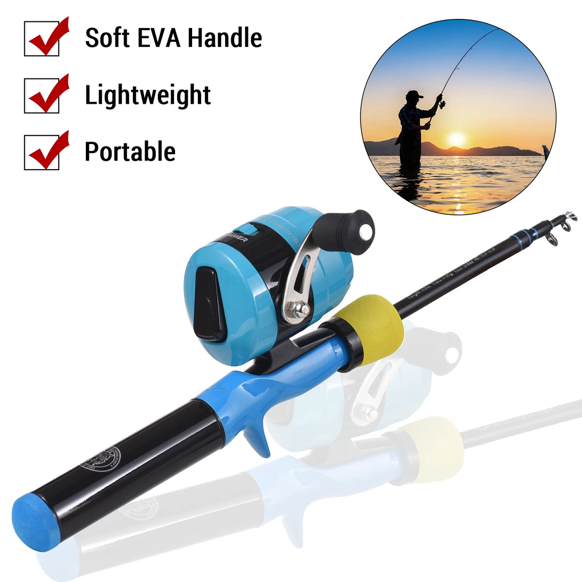 Fishing Pole and Reel Set with Tackle Box Q798
