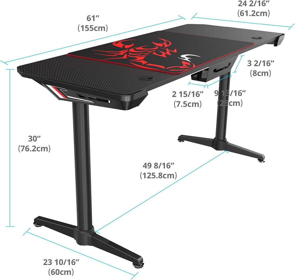 Carbon Fiber Texture Surface Computer Gaming Desk V50971