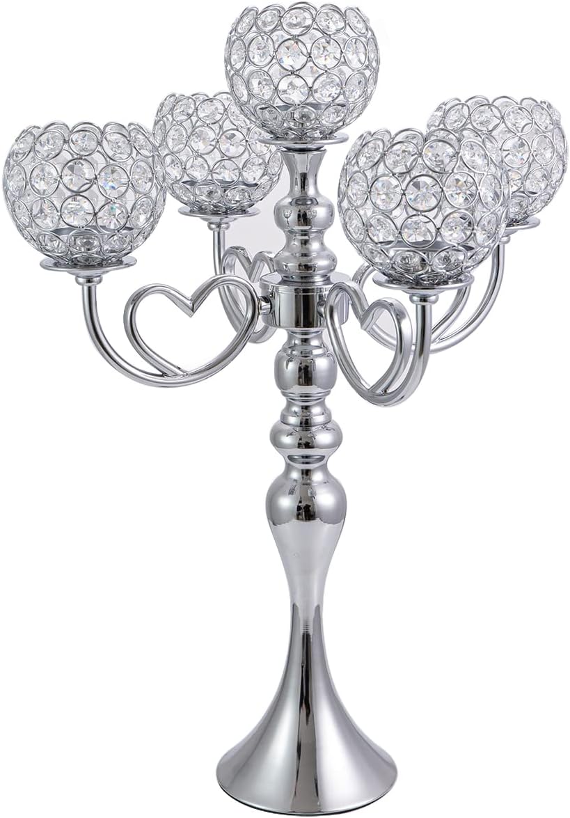 Gold Crystal Candle Holders, Pack of 2 W58458