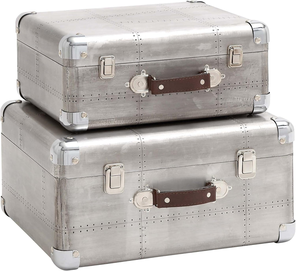 Set of 2 Wood Aluminium Case S86507