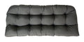 Canvas Charcoal Grey Tufted Wicker Loveseat Cushion Q3894