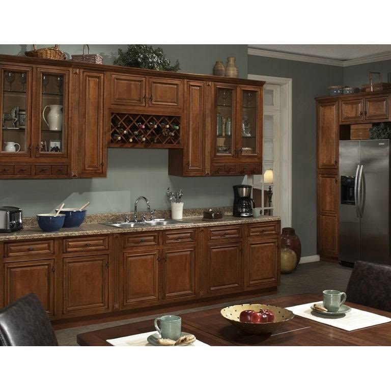 Burnt Cinnamon Diagonal Corner Kitchen Wall Cabinet M145463