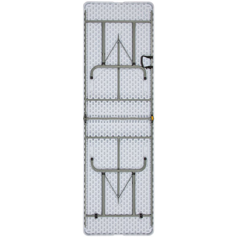 8-Foot Height Adjustable Bi-Fold Granite White Plastic Folding Table with Carrying Handle U2832