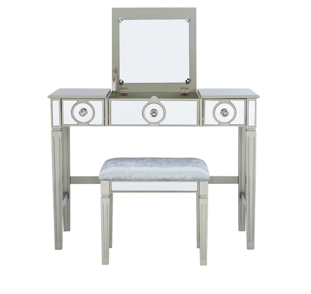 2-Piece Vanity Set with Flip-Top Mirror and Bench T807462