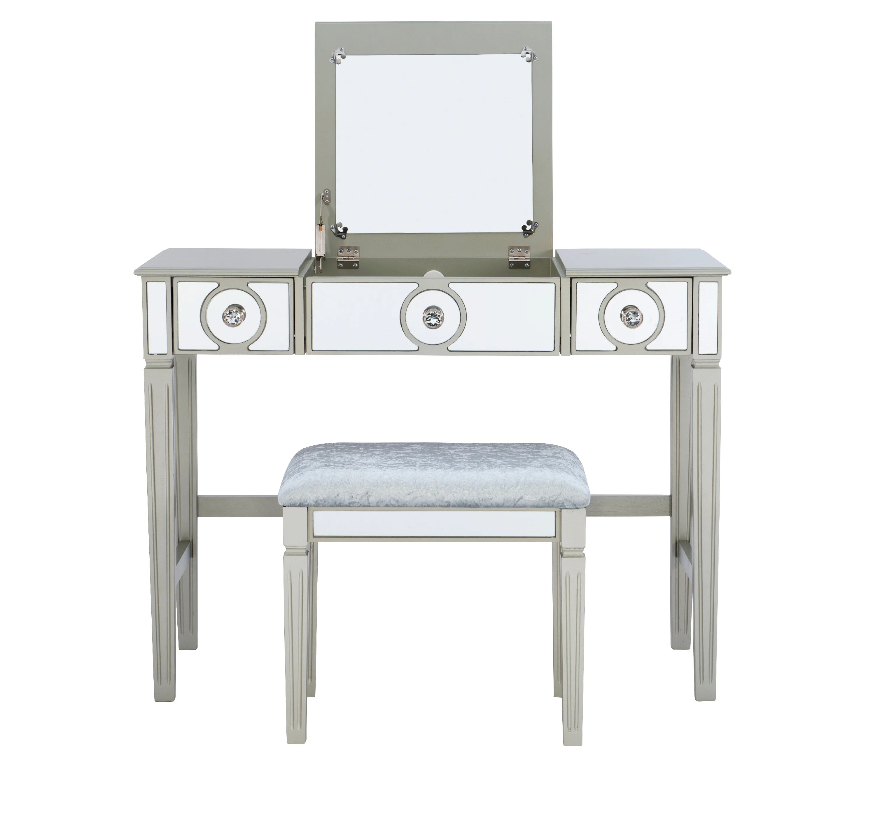 2-Piece Vanity Set with Flip-Top Mirror and Bench T807462